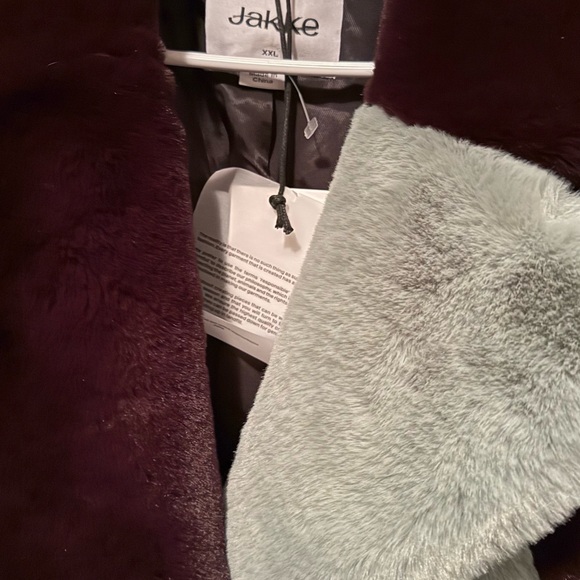 Jakke Katie Striped Coat - Mint Green and Burgundy - Picture 7 of 7